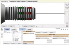 Thread damage on part above is found with laser gauging; provides a 3D view of the part with 360 degree coverage.