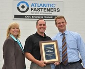 Left to right: Nancy McLoda, director of subcontracts, Lockheed Martin, Manassas, VA; Marc Dionne, military/aerospace division leader, Atlantic Fasteners, W. Springfield, MA; Jon Beckerman, manager of sourcing, Lockheed Martin- Mission and Unmanned Systems, Riviera Beach, FL. (Courtesy Atlantic Fasteners)