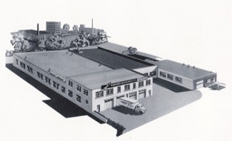 Artist rendering of Earnest Machine Products headquarters from 1952 to 1977.