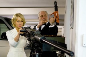 John Malkovich uses the Hilti DX460 fastener tool to secure a gun for Helen Mirren in the new film 